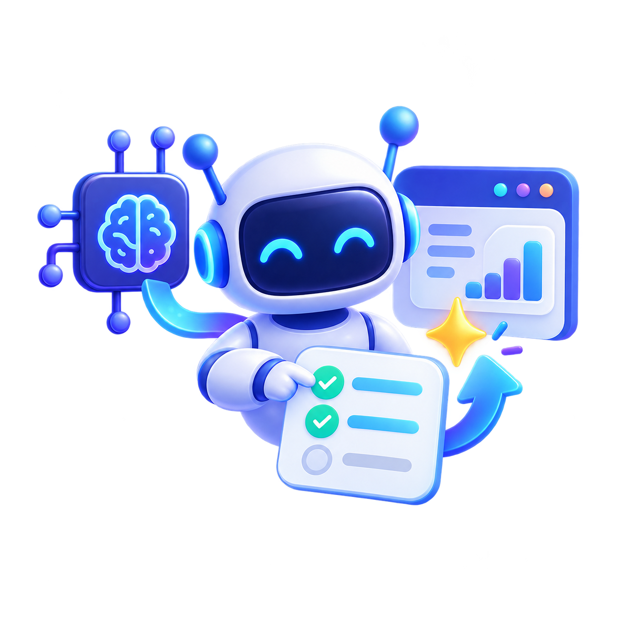 Ilustración de inteligencia artificial aplicada a procesos